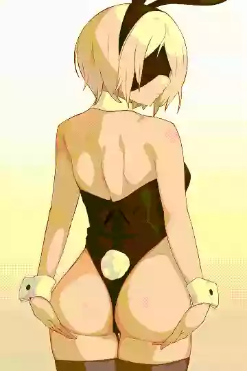 bunsuit,Gif,nier: automata,Большая жопа,в одежде,кролик,nier,yorha_2b,